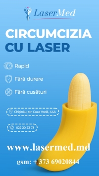 Circumcizia cu laser a preputului la bărbați, tratamente cu Laser in Urologie în Moldova